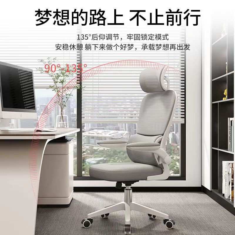 S型人体工学靠背电脑椅久坐舒适可调节头枕腰枕家用护腰电竞椅