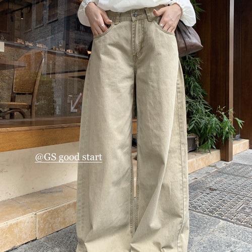 GS.GOOD START-搭必入韩系时髦洗水做旧宽松百搭休闲牛仔裤D3500