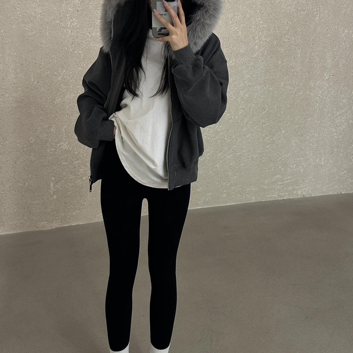 ZY GODDESS-350g棉柔绒保暖加厚字母腰头弹力运动瑜伽修身打底裤