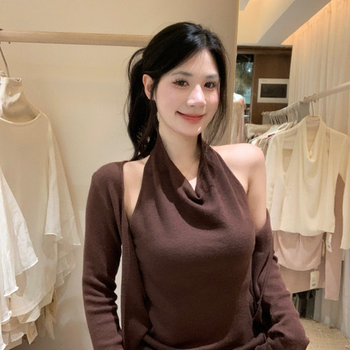 AS OFFICIAL-回头率超高·假两件挂脖荡领针织衫)16619