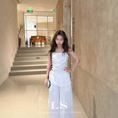 LS-26年夏上新黑标品牌极简大牌通勤气质时尚纯色休闲裤30593-1