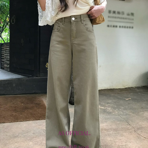 AS OFFICIAL-口碑单品档口猛开单～后口袋设计直筒洗水牛仔裤5033