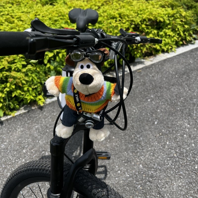 可爱掌门狗自行车装饰玩偶公仔山地公路车小配件车头骑行挂件配件