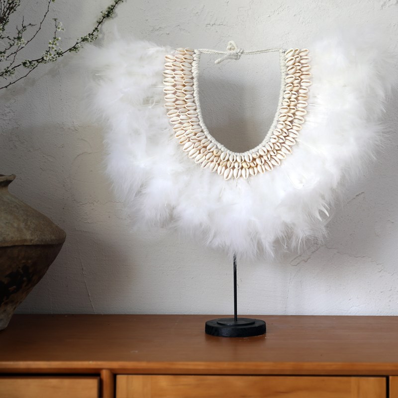 野路。北欧风手工羽毛贝壳摆件高颜值家居桌面客厅民宿样板房装饰