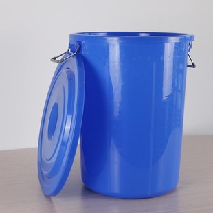 大容量塑料水桶圆形带盖铁把发酵桶家用储水储物塑胶水桶