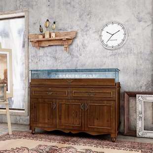 复古实木珠宝展示柜古玩玉器翡翠透明玻璃展柜首饰陈列柜饰品柜台