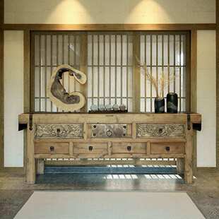 实木玄关柜中式老物件复古怀旧餐边柜子储物收纳柜风化木老家具