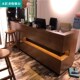 复古收银台吧台桌实木院公司前台接待台饭店胡桃色柜台定制
