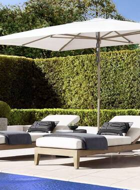 柚木户外躺椅别墅庭院防水防晒酒店度假村泳池室外露台防腐木躺床