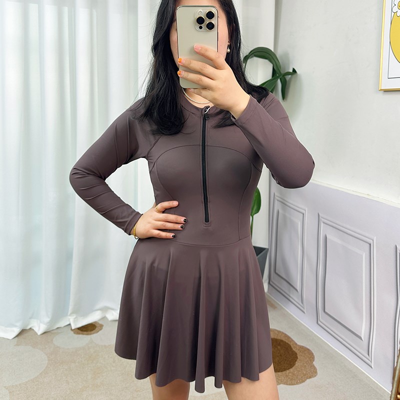泳衣微胖女孩遮肉游泳衣女2024年新款爆款女款大码连体保守法式风
