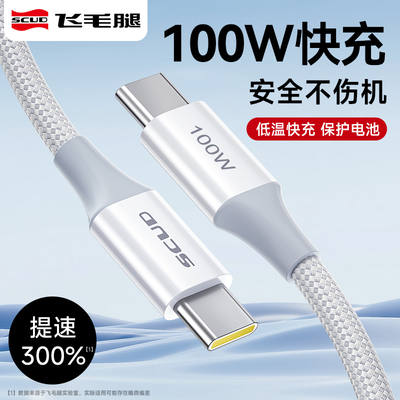 飞毛腿编织数据线100w快充