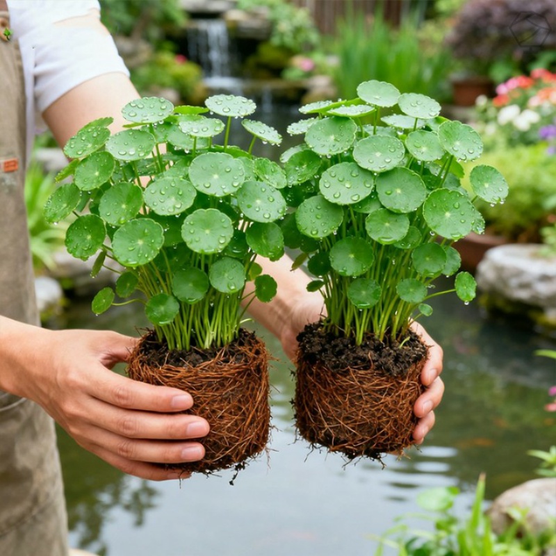 铜钱草大叶水培植物室内外鱼缸好养绿植水草办公室桌面盆栽净化水