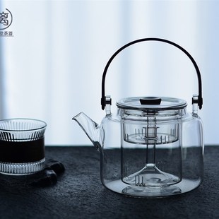 玻璃蒸煮茶壶耐高温大容量电陶炉烧水壶明火提梁壶泡茶壶套装