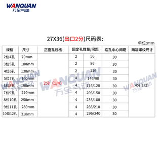 铝合金气动全4分多路排流气源分配器2分直通气排水路分配器汇流板