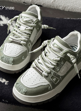 XJXY新款潮流男士休闲鞋运动鞋秋冬季透气平底鞋板鞋增高鞋子男鞋