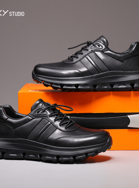 XJXY【全真皮】黑色休闲鞋