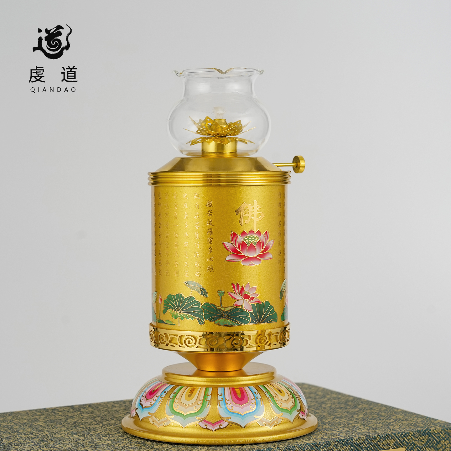 虔道仿纯铜合金酥油灯盏佛堂供奉
