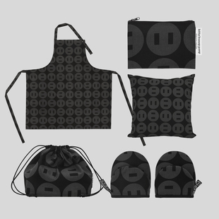 KBP ButtonUp 手拿包 少女心 化妆包 可爱 布艺 女生 黑色 收纳包