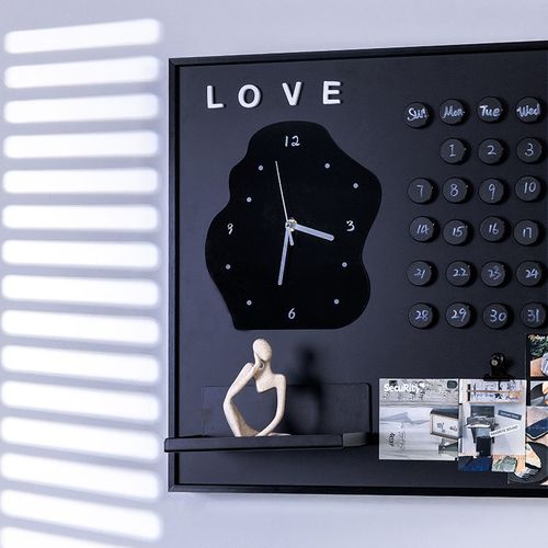 电表箱装饰挂钟日历diy配电箱遮挡丑画轻奢高级感磁吸黑板挂画