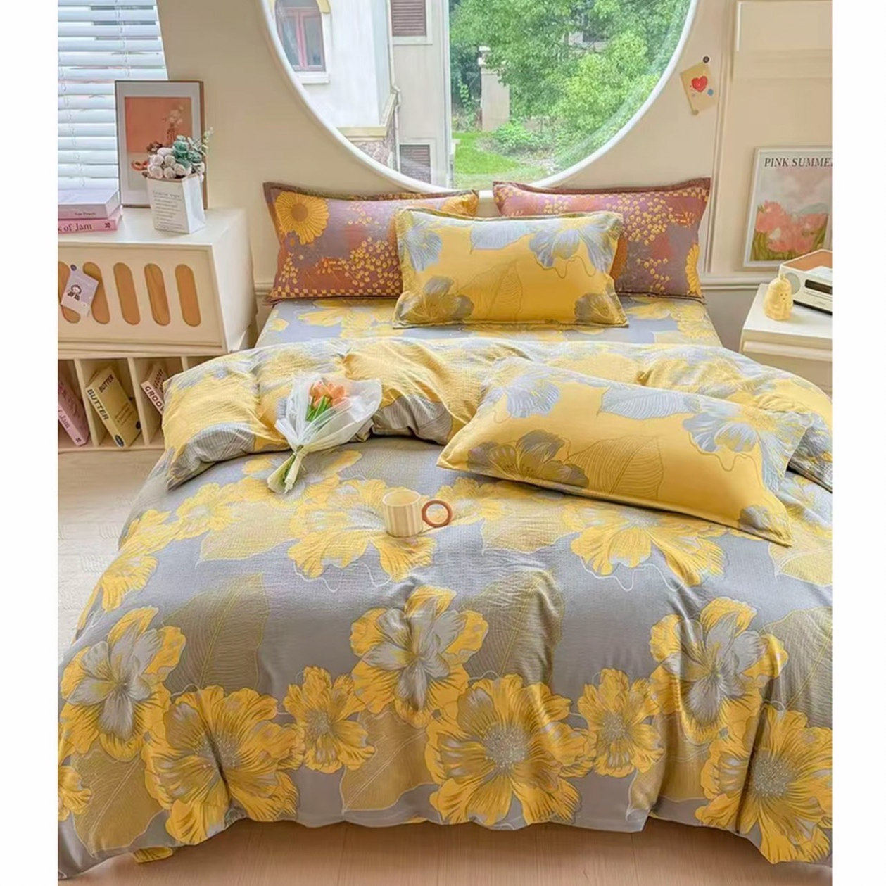 双人床单-【春暖花开】尺寸2.3*2.3米秋冬加密加厚斜纹棉柔软亲肤