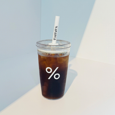 日本阿拉比卡%吸管透明冷饮杯ins