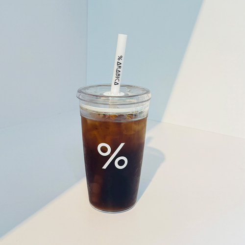 日本阿拉比卡%吸管透明冷饮杯ins