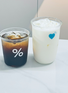 日本爱心百分号ROYAL咖啡杯女阿拉比卡%简约耐热高颜值玻璃杯ins