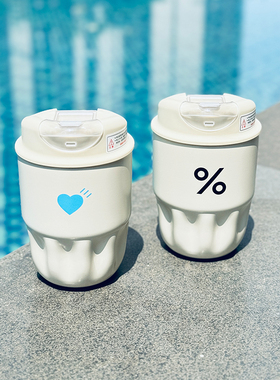 日本ROYAL百分号咖啡杯女阿拉比卡陶瓷涂层内胆密封保温随手杯ins