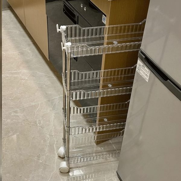 厕所门后桌面夹缝置物架收纳架多功能多层卫生间透明可移动化妆品