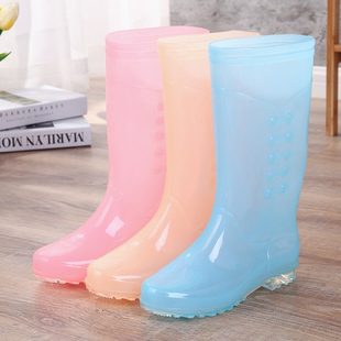 水鞋 雨鞋 耐磨雨靴里款 女时尚 中筒高筒水靴 无布防滑防水夏加绒胶鞋