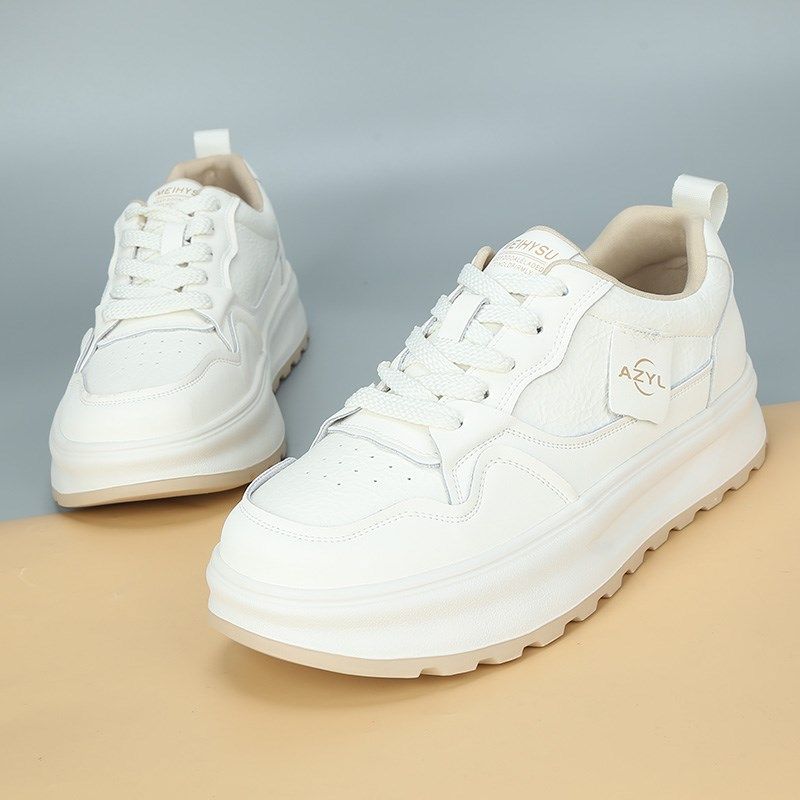 2025春新款大码女鞋4s1一43厚底百搭显脚小圆头休闲鞋时尚小白鞋,女鞋,时尚休闲鞋,淘宝优惠券,粉丝福利购,淘宝优惠卷