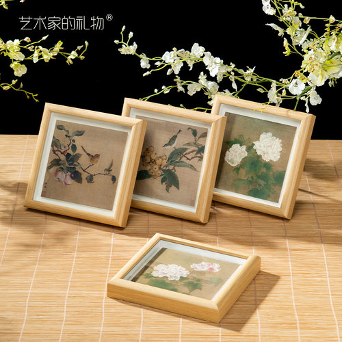名画小摆台装饰画卧室床头挂画礼品书G房餐厅高级感小众桌面摆画