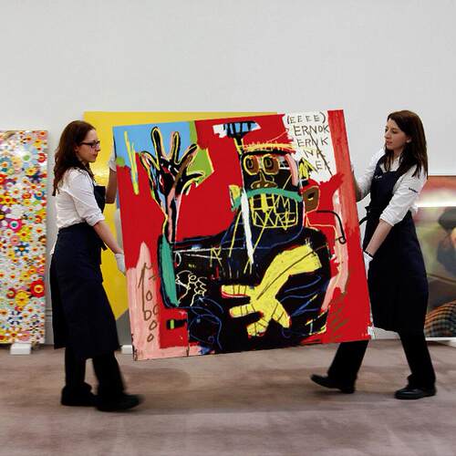 巴斯奎特装饰画潮流涂鸦工业风抽象D艺术画红色挂画大幅酒吧餐厅