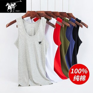 无袖 宽松透气薄款 外穿百搭吸汗打底汗 纯棉运动背h心青年夏季 男士