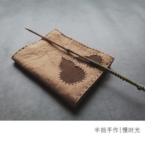 半拙手作日式手缝刺o子绣柿染土布茶巾迷你茶席铁壶陶壶垫隔热茶