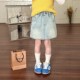 夏季 含防走光内衬裙子儿童时髦z辣妹风磨白半身裙包臀牛仔短裙子