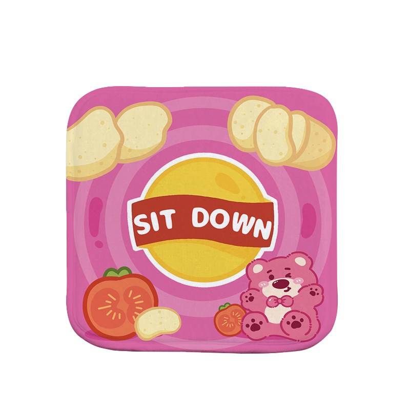 垫子椅子坐垫薯片卡通草莓熊维尼坐垫通风透气坐垫办公室冰垫坐垫