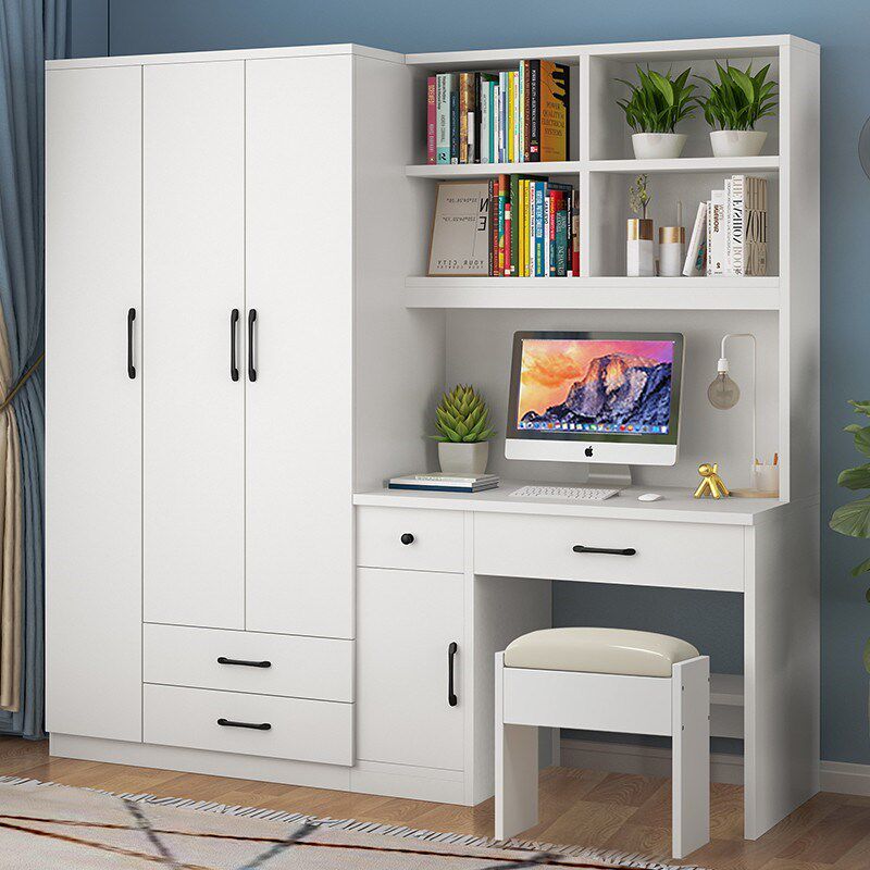 书桌一体电脑桌学生写字台连体衣橱家用小户型实木柜,住宅家具,自由组合衣柜,淘宝优惠券,粉丝福利购,淘宝优惠卷