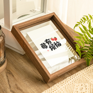 文字书法面玻璃相框摆台八寸装饰十寸照片框正方形框