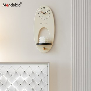 ndld免打孔新款钟表挂钟客厅大气时钟挂墙现代