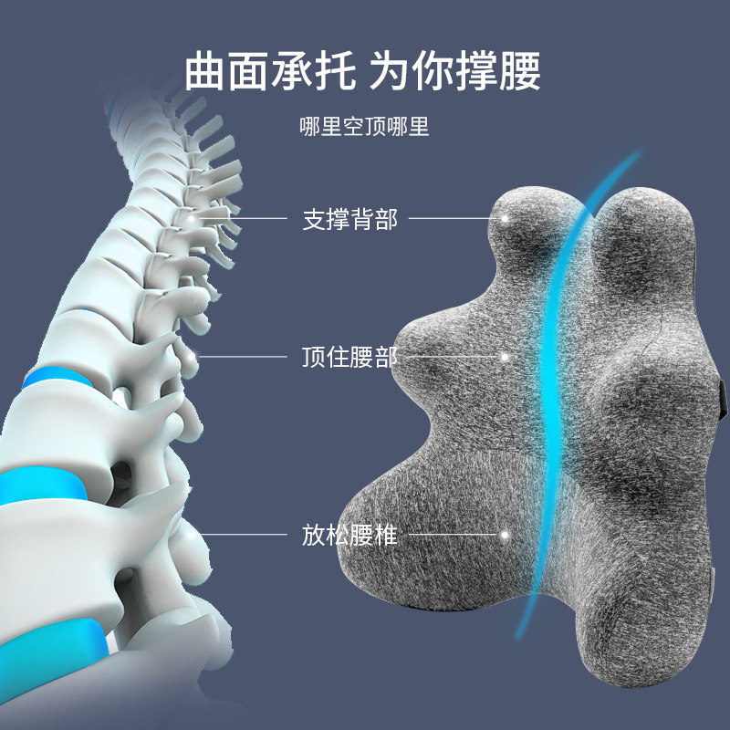 睡眠博士环抱腰靠记忆慢回弹靠枕办公室倚靠腰背支撑汽靠垫