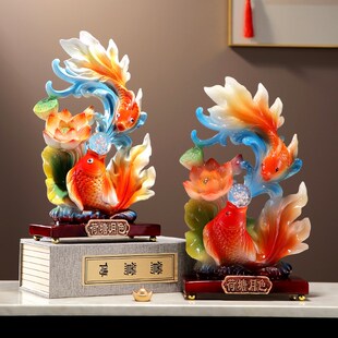 年年鱼家居装 饰品乔迁搬家礼品 饰客厅玄关酒柜电视柜招财装