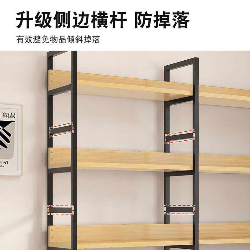 转角书架拐角度一体靠墙落地书柜多层钢制货架子