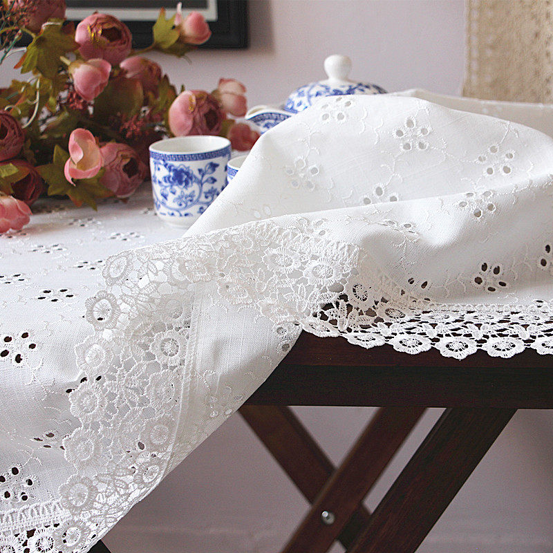 欧式田园蕾丝桌布in风电器防尘盖布刺绣茶几布床头柜布镂空盖巾,居家布艺,桌布,淘宝优惠券,粉丝福利购,淘宝优惠卷