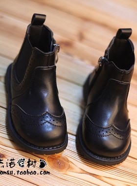 宝宝皮鞋男童英伦风马n丁靴春秋季短靴中小童1-3-5岁黑色女宝靴子