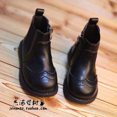 宝宝皮鞋男童英伦风马n丁靴春秋季短靴中小童1-3-5岁黑色女宝靴子