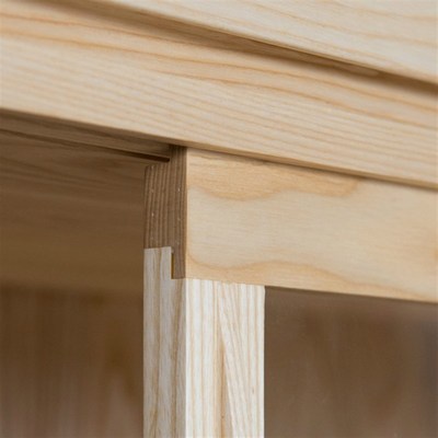 山丁 玻璃推拉门餐边q柜 橱柜实木原木茶水柜餐厅储物柜收纳柜