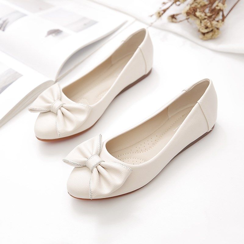 单鞋女平底鞋2024年新款女y鞋春秋百搭浅口豆豆鞋软皮软底妈妈鞋,女鞋,浅口单鞋,淘宝优惠券,粉丝福利购,淘宝优惠卷