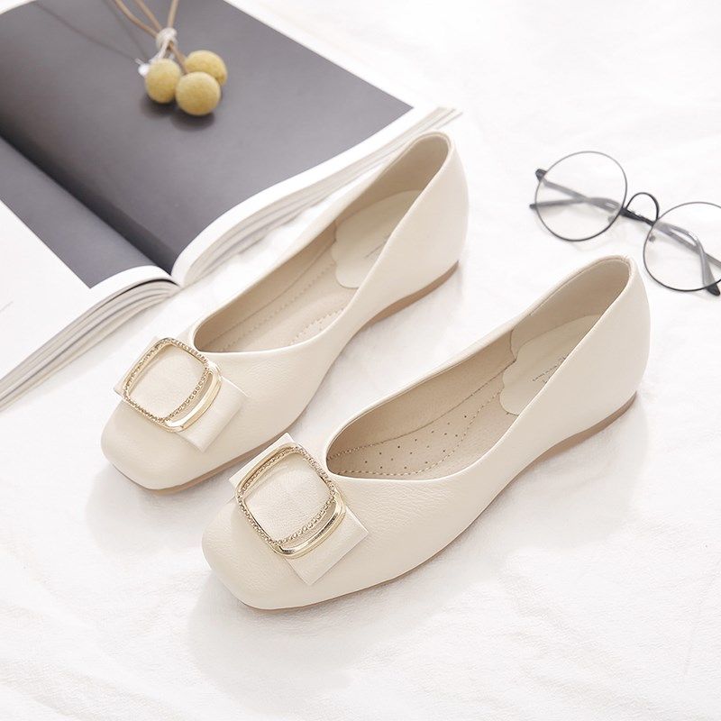 单鞋女2024年新款春秋女鞋中年妈妈鞋子百搭豆Q豆鞋软底软皮平底,女鞋,浅口单鞋,淘宝优惠券,粉丝福利购,淘宝优惠卷