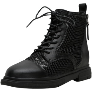 马丁靴女夏季薄款2023新款短靴单靴春秋透K气网纱靴子网靴大码424